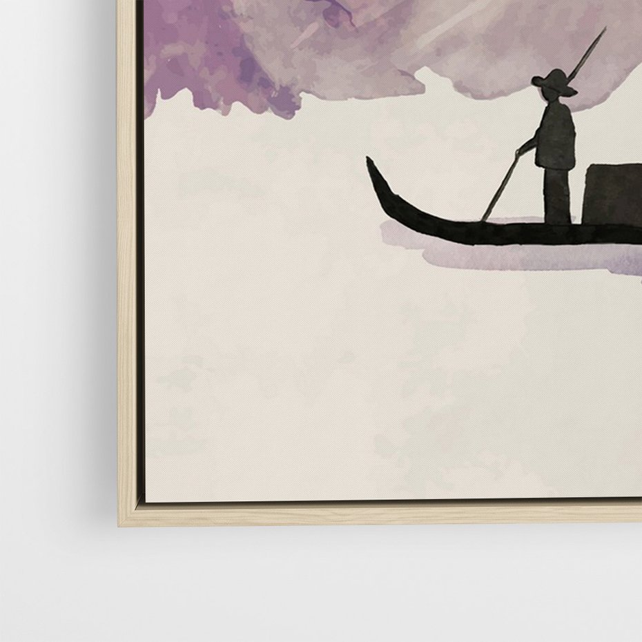 Obraz w ramie 50x70 - Odbicie Słońca - japońska sztuka, akwarela - rama drewno