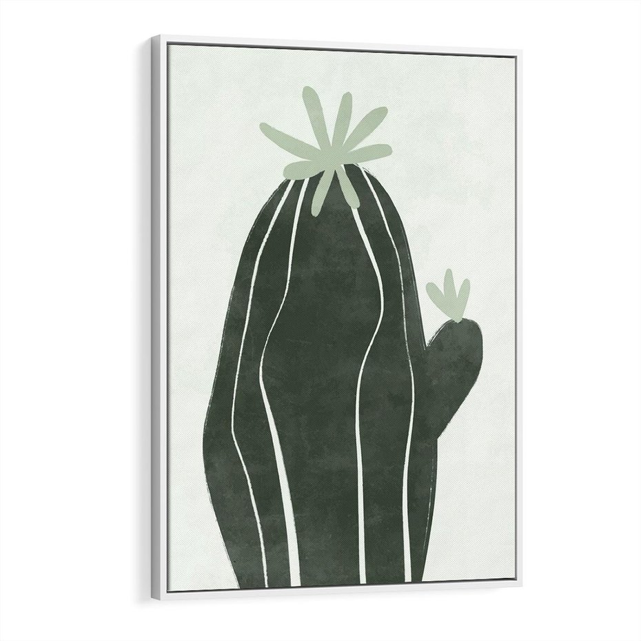 Obraz w ramie 80x120 - Zieleń Inspirującego Życia - zielony plakat, minimalizm - rama biała