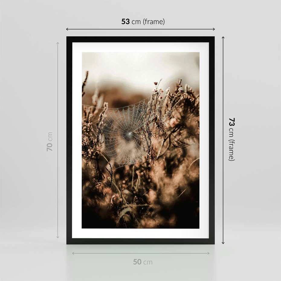 Plakat w ramie 50x70 - Jesienny Mikrokosmos - suchetrawy, jesienny klimat - rama czarna