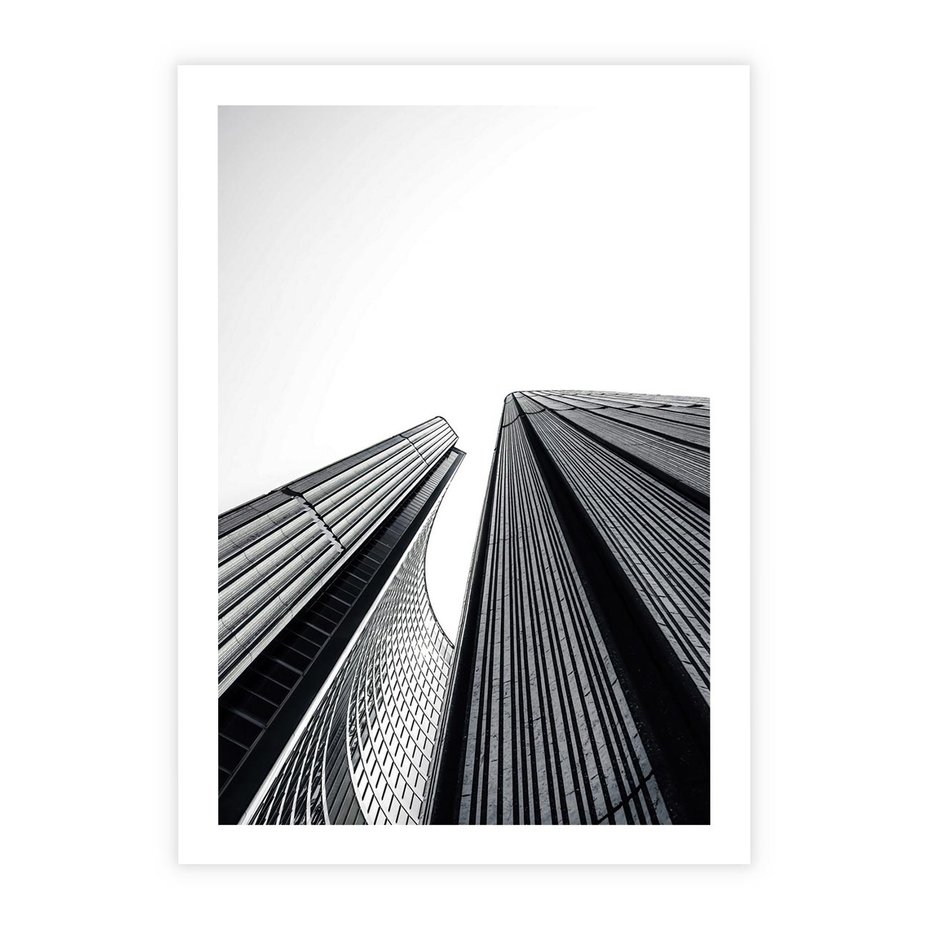 Plakat bez ramy 50x70 - Monochromatyczna Wizja - architektura, wysoki wieżowiec