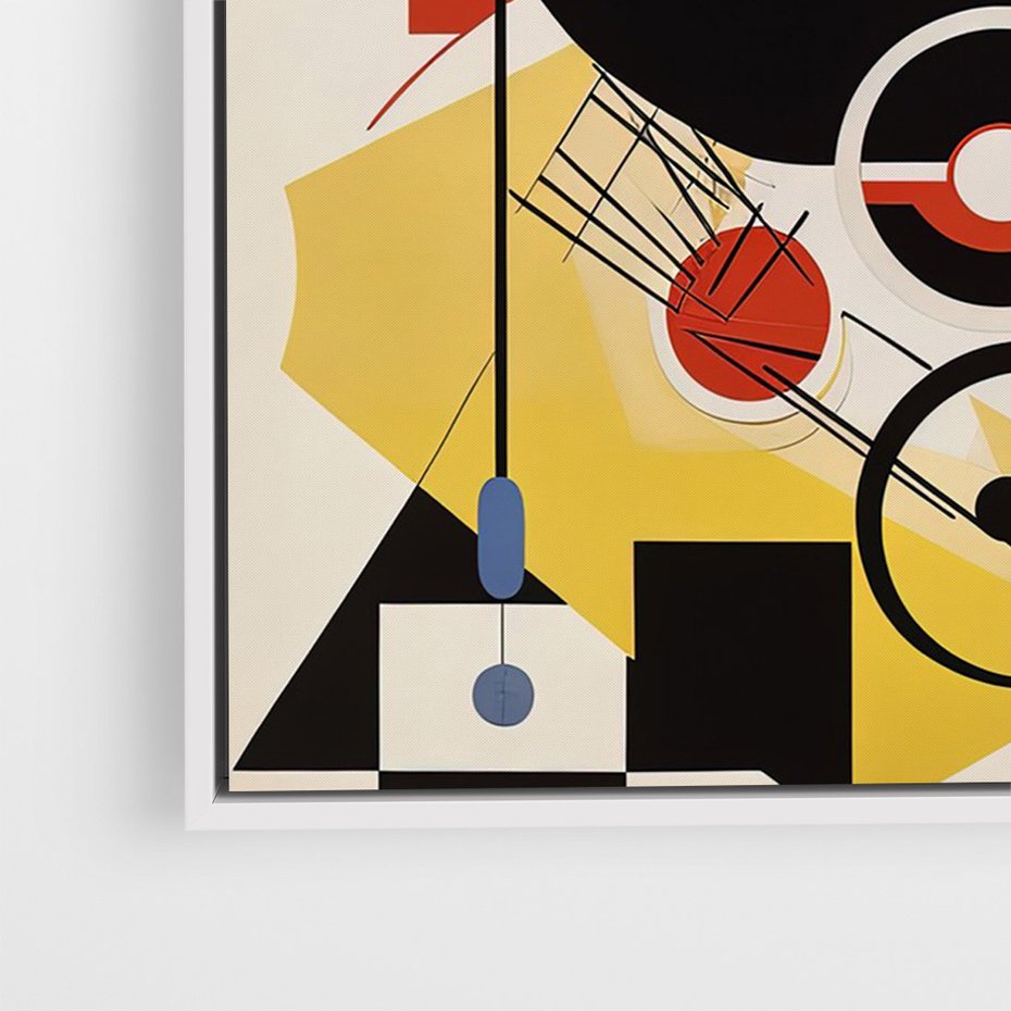 Obraz w ramie 50x70 - Wnętrza Refleksyjnego Światła - modernistyczny obraz, styl bauhaus - rama biała