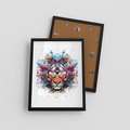 Plakat w ramie 30x40 - Tygrys w graficznej oprawie - tygrys, grafika - rama czarna