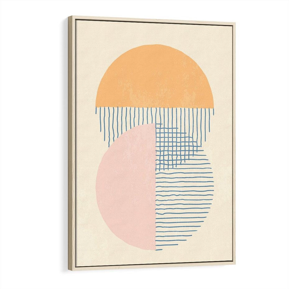 Obraz w ramie 80x120 - Migotliwe Wzory - geometryczne kształty, koła - rama drewno