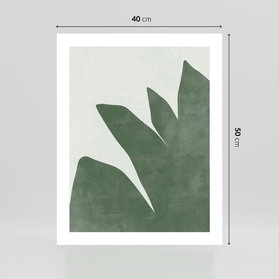 Plakat bez ramy 40x50 - Oaza Harmonii - abstrakcyjny kształt, zielony plakat