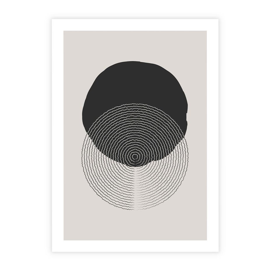 Plakat bez ramy 21x30 - Boho Przenikanie Uroku - abstrakcyjna kompozycja, okręgi