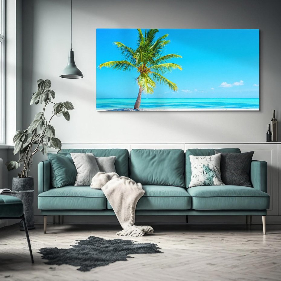 Obraz na płótnie 120x60 - Rajska Plaża na Karaibach - Karaiby, plaża