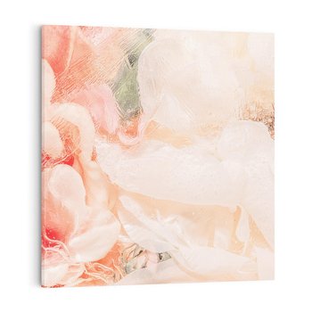 Obraz na płótnie 40x40 - Kwiatowe hafty marzeń - abstrakcja przypominająca kwiaty, róże