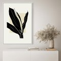 Obraz w ramie 80x120 - Harmonia liści - minimalistyczny obraz, szkic - rama biała