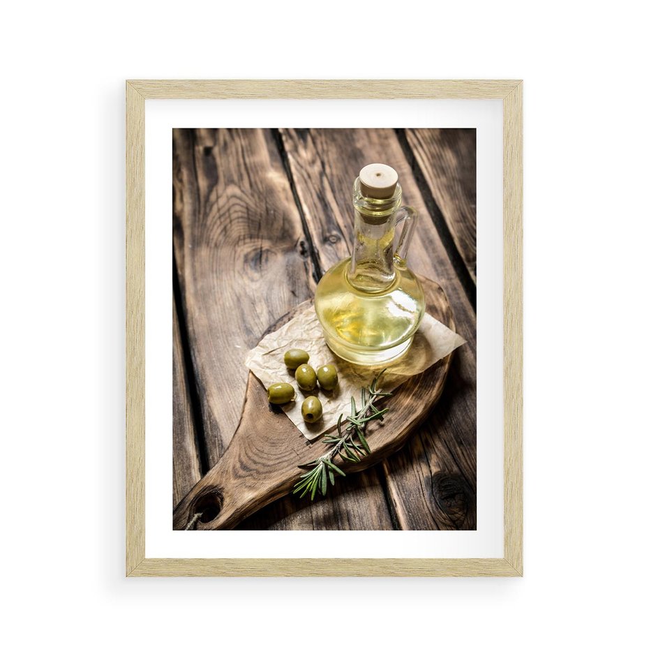 Plakat w ramie 40x50 - Oliwki w restauracji - oliwa, oliwki - rama drewno