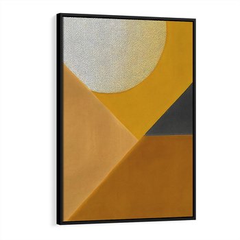 Obraz w ramie 70x100 - Harmonia migoczących ognisk - intensywne ciepłe kolory, słoneczny żółty - rama czarna