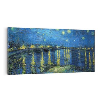 Obraz na płótnie 140x70 - "Starry Night Over the Rhone" (1888) Vincent van Gogh - Reprodukcja - reprodukcja, obraz na płótnie