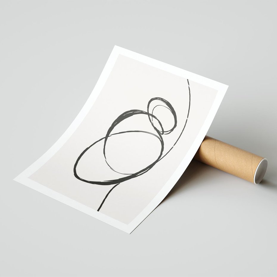 Plakat bez ramy 40x50 - Modernistyczne Refleksje - abstrakcyjne szkicowane linie, minimalizm