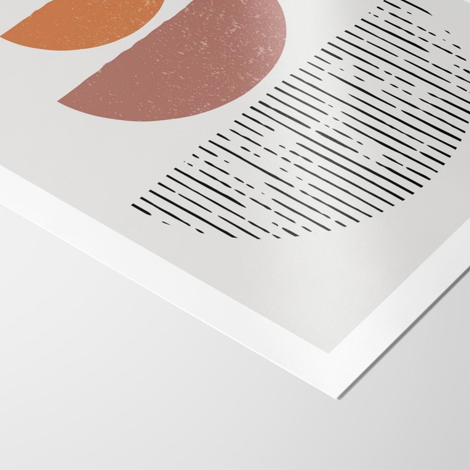 Plakat bez ramy 30x40 - Półkola i Boho Akcent - geometria, półkola