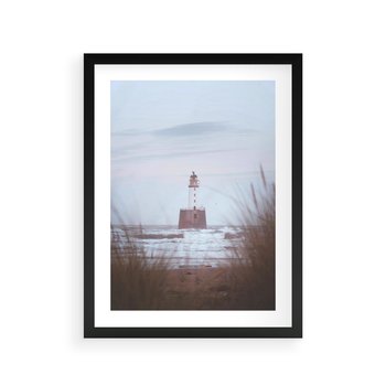 Plakat w ramie 40x50 - Magiczna Aura - latarnia, mgła - rama czarna