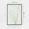 Obraz w ramie 70x100 - Zielona Równowaga Linii - abstrakcyjne delikatne zielone linie, nowoczesny plakat - rama czarna