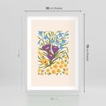 Plakat w ramie 50x70 - Kwiatowe Przenikanie - kwiaty, sztuka nowoczesna - rama biała