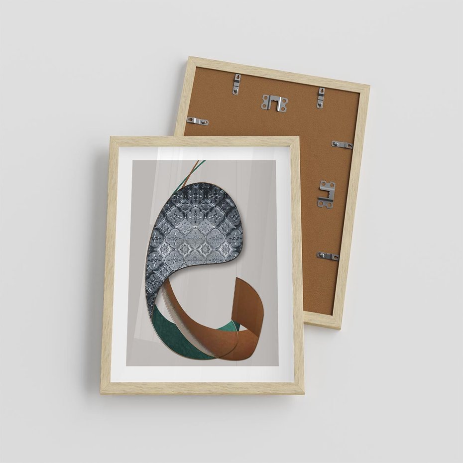 Plakat w ramie 30x40 - Abstrakcyjne Światy Geometrii - nowoczesny, geometryczny - rama drewno