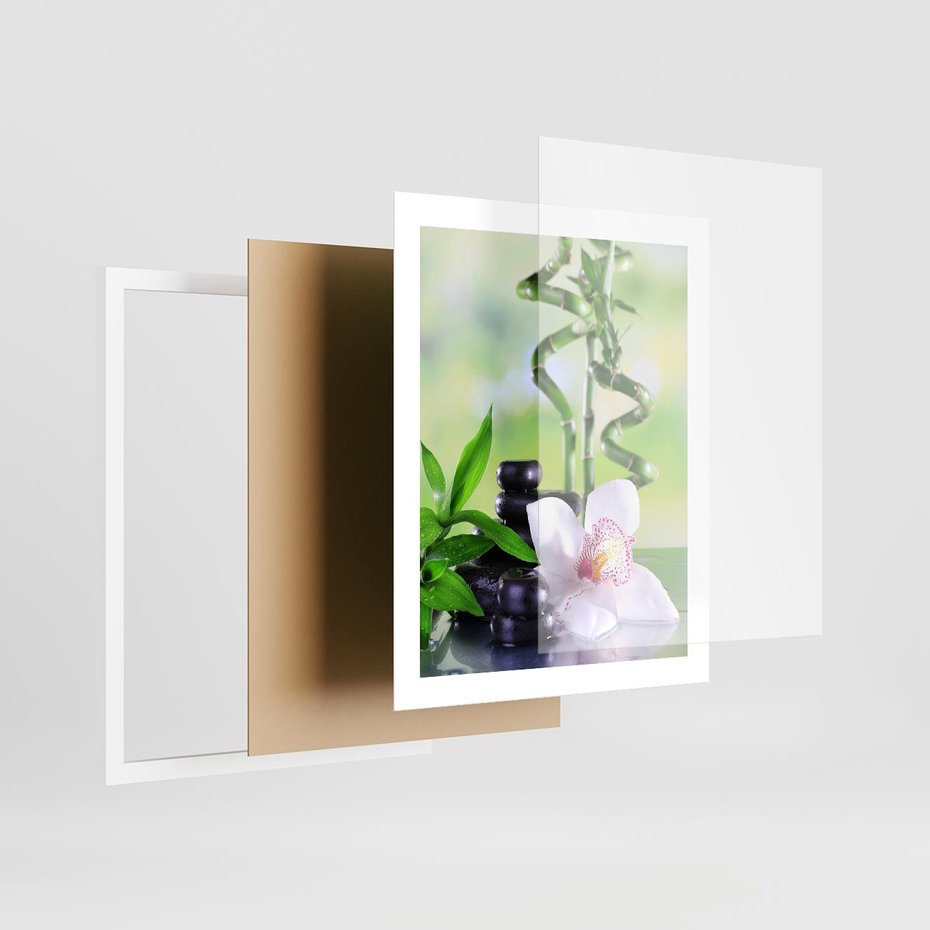 Plakat w ramie 40x50 - Spa pełne kwiatów i relaksu - spa, kwiat - rama biała
