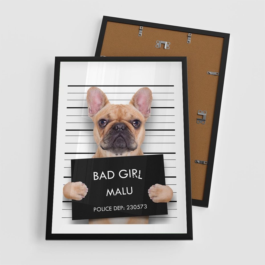 Plakat w ramie 50x70 - przyjaciel na zawsze - pies, piesek - rama czarna