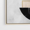 Obraz w ramie 50x50 - Biało-Czarne Formy - nowoczesna geometria, koło - rama drewno