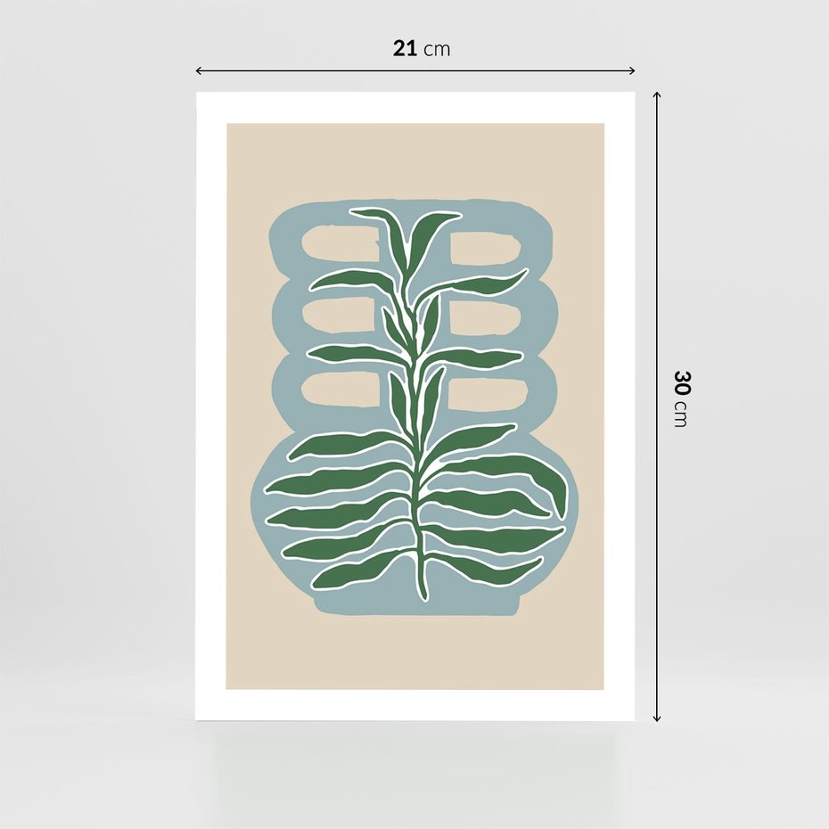 Plakat bez ramy 21x30 - Wewnętrzne Spektrum - boho styl, wazon