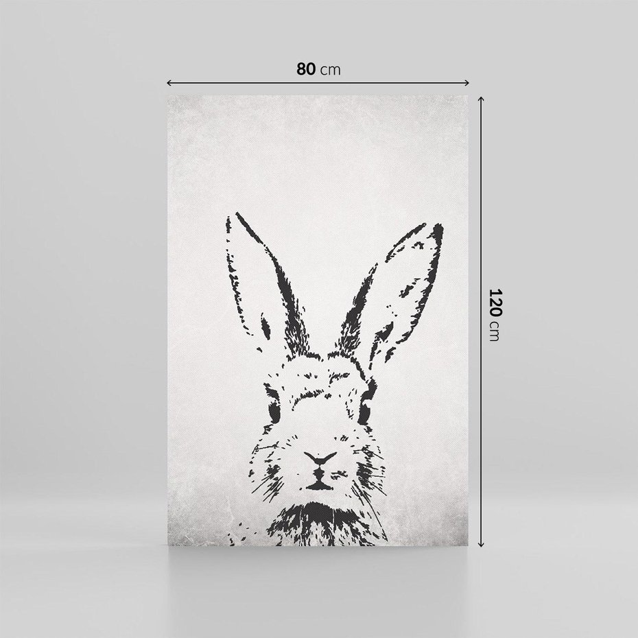 Obraz na płótnie 80x120 - Szkicowany królik w grafice - szkic, królik