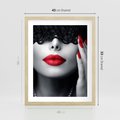 Plakat w ramie 40x50 - Piękno usta i szminka - usta, szminka - rama drewno