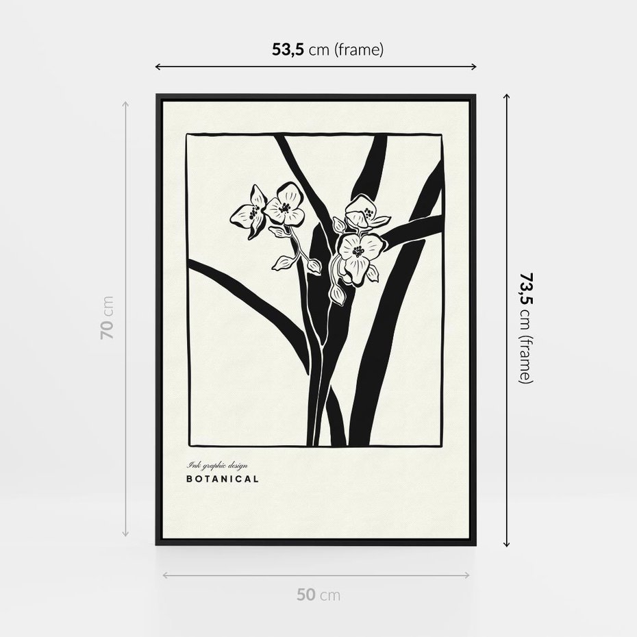 Obraz w ramie 50x70 - Symfonia kwiatowej ekspresji - kwiat, grafika - rama czarna