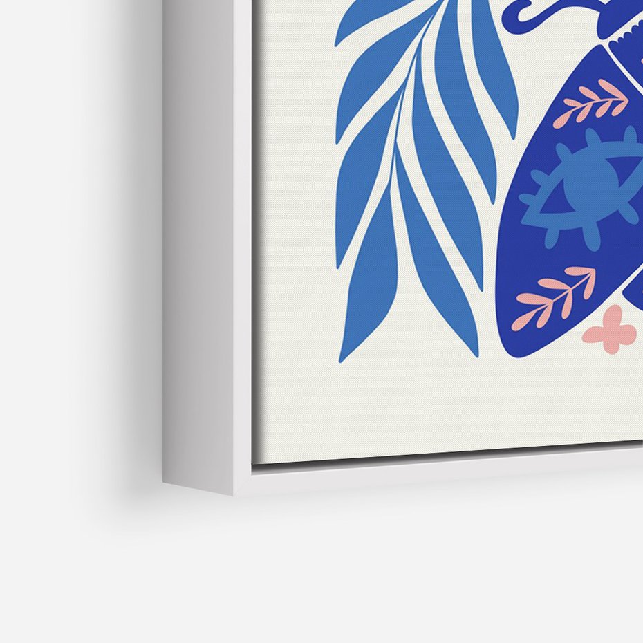 Obraz w ramie 50x70 - Migotliwa Rzeczywistość - ćmy, kwiaty - rama biała