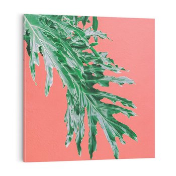 Obraz na płótnie 70x70 - Energetyczna Eksplozja Natury - liście, kolor
