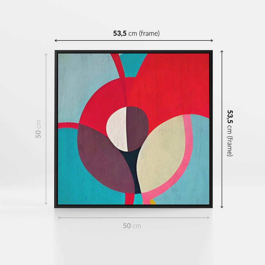 Obraz w ramie 50x50 - Kolorowe Odsłony Inspiracji - abstrakcyjny obraz, olejny - rama czarna