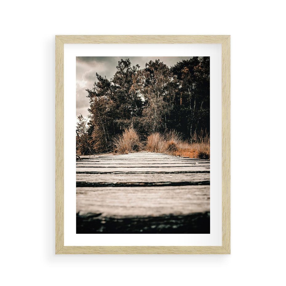 Plakat w ramie 40x50 - Fotografia w Ciepłych Barwach - odcienie brązu, fotografia - rama drewno