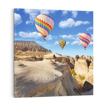 Obraz na płótnie 70x70 - Kolorowe Balony nad Turcją - balony, turcja