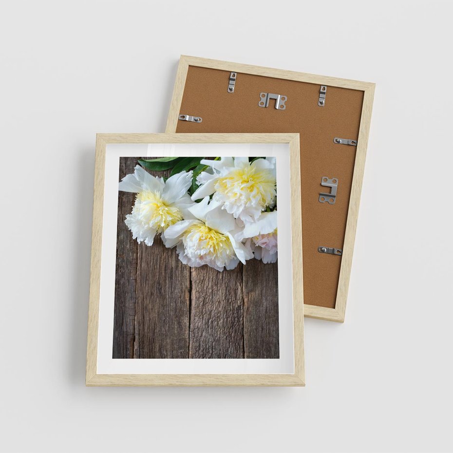 Plakat w ramie 40x50 - Relaksująca Harmonia - kwiaty, spa - rama drewno