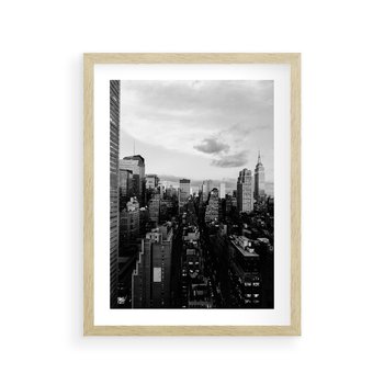 Plakat w ramie 40x50 - Wibracje Miejskiego Życia - miasto, wieżowce - rama drewno