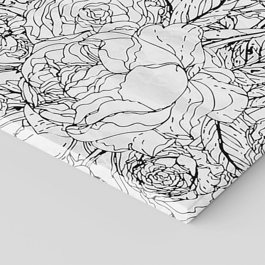 Obraz na płótnie 100x50 - Refleksje w martwym punkcie - graficzny szkic, kompozycja kwiatów