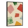 Obraz w ramie 70x100 - Tęczowe Rytmy - kolorowe tęczowe kwadraty, wesoły kolaż - rama czarna