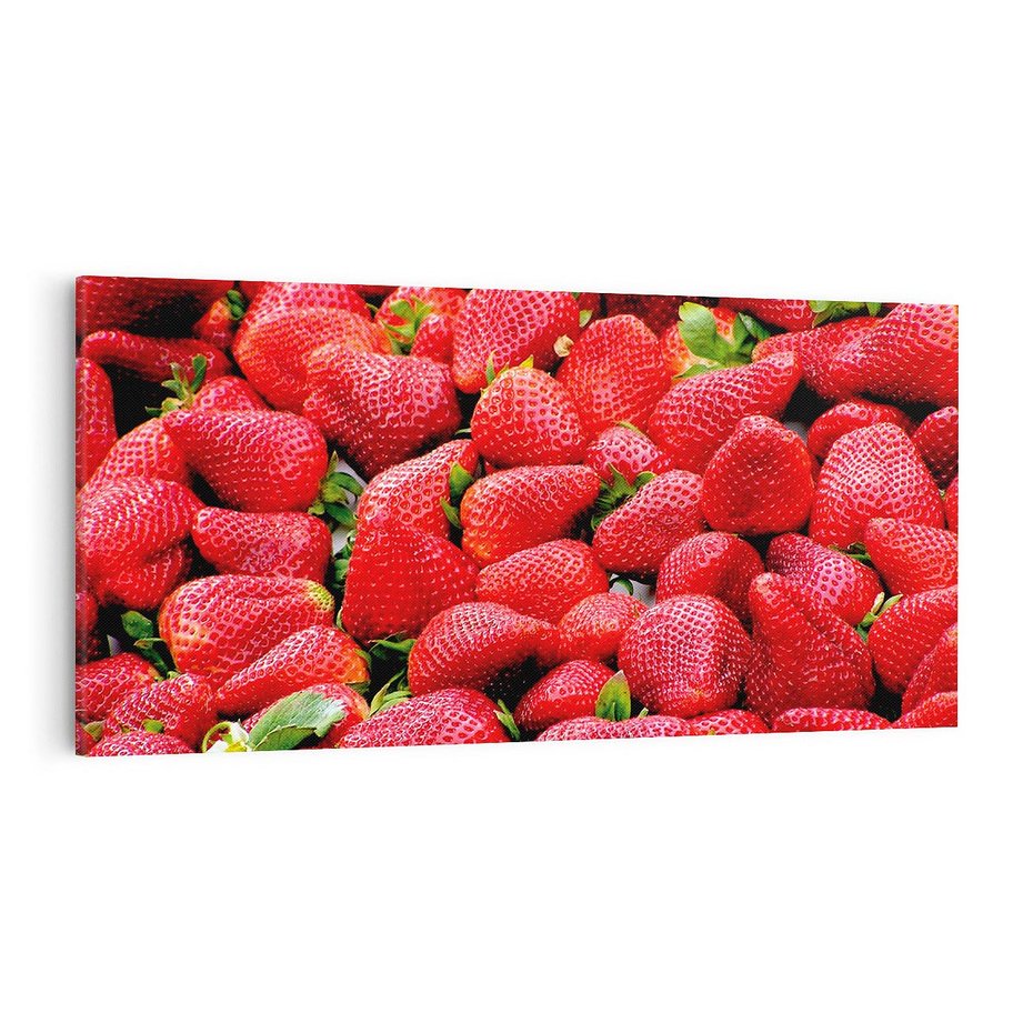 Obraz na płótnie 100x50 - Truskawki Czerwone Kropki Uczuć - truskawki, owoce