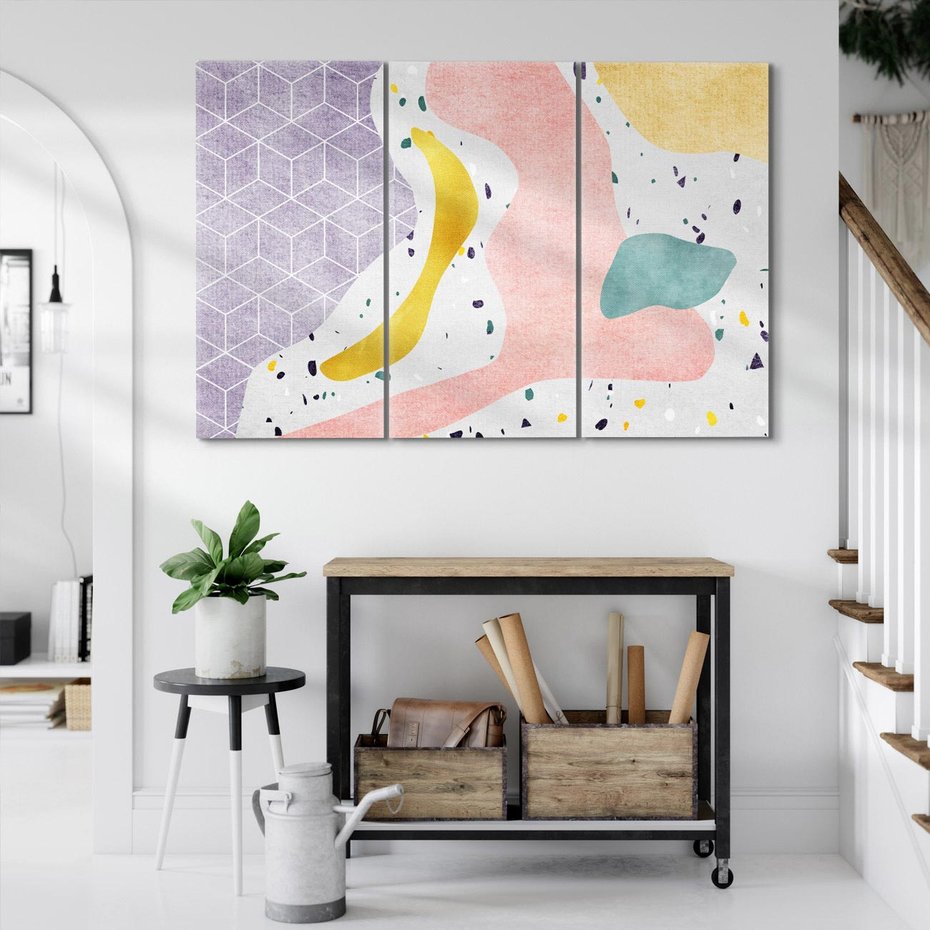 Obraz na płótnie 120x80 - Eklektyczny Mix - kolaż, pastelowe abstrakcyjne plamy