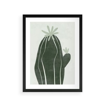 Plakat w ramie 50x70 - Zieleń Inspirującego Życia - zielony plakat, minimalizm - rama czarna