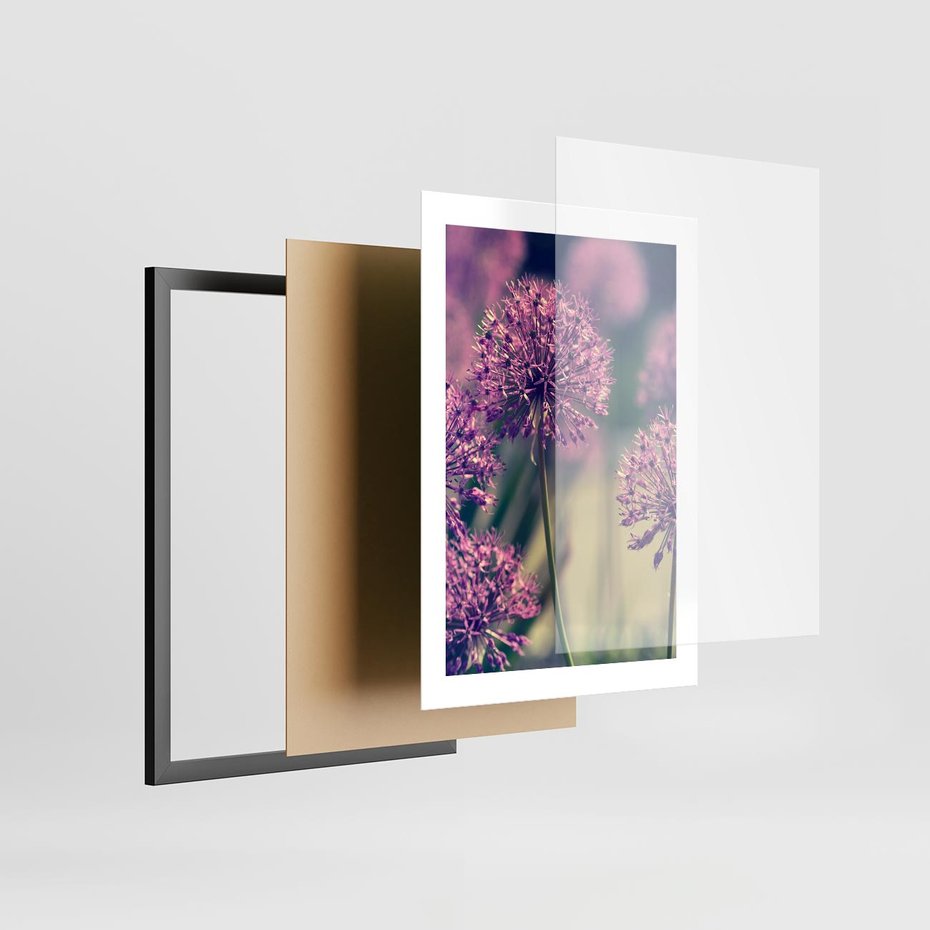 Plakat w ramie 30x40 - Kwiatowa łąka w pełnym rozkwicie - kwiaty, łąka - rama czarna