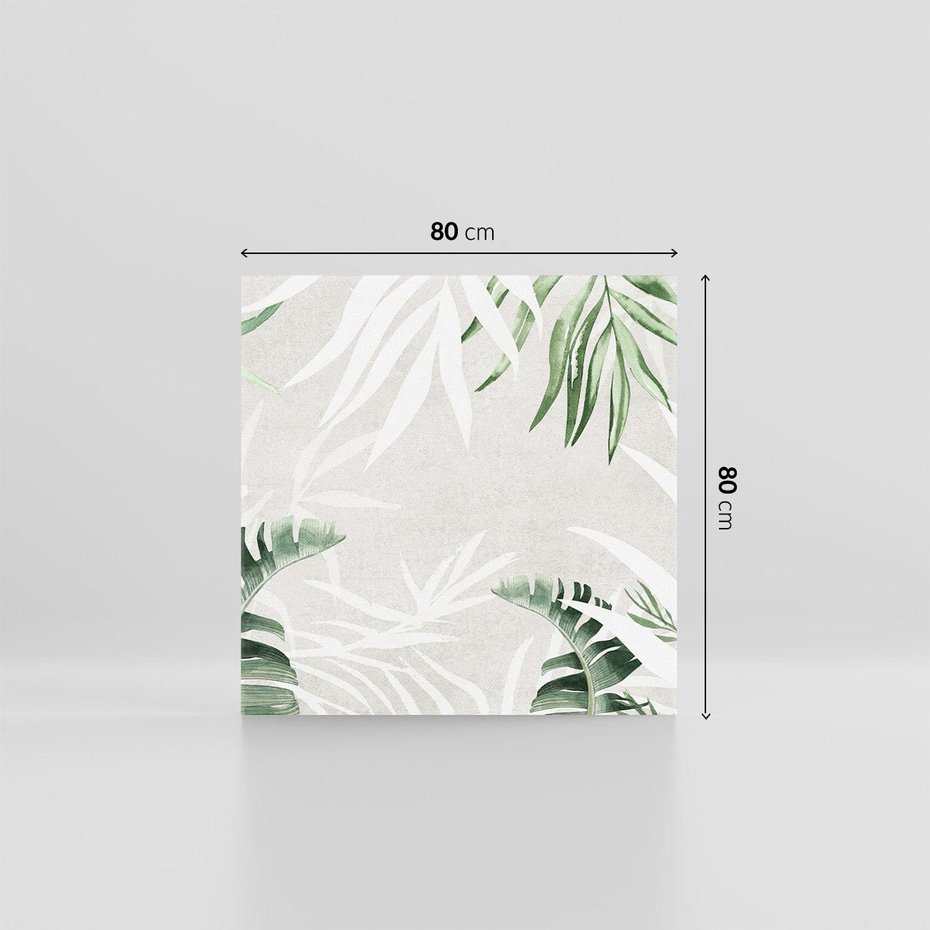 Obraz na płótnie 80x80 - Zielony Raj - monstera, palmy