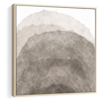 Obraz w ramie 80x80 - Przenikające Kształty - rozmyte cienie, abstrakcja - rama drewno