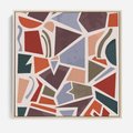 Obraz w ramie 50x50 - Intrygujące Rozbicie - gemoetryczne kształty, mozaika - rama drewno