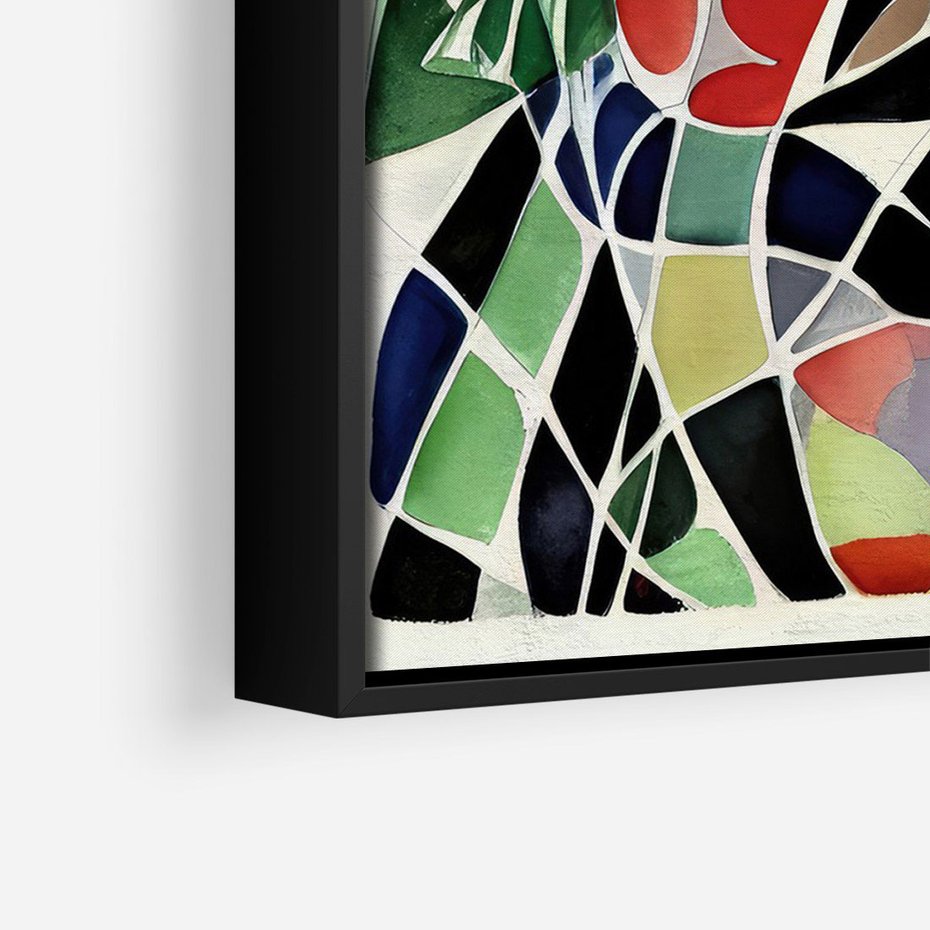 Obraz w ramie 50x70 - Taniec Plam i Kształtów - abstrakcyjny akwarelowy obraz, plamy - rama czarna