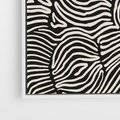 Obraz w ramie 50x50 - Harmonijne Kształty - abstrakcyjne ryciny, czarno biały - rama biała