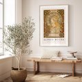 Plakat w ramie 30x40 - Mucha: Reprodukcja i Typografia na Plakacie - reprodukcja, alfons mucha - rama drewno