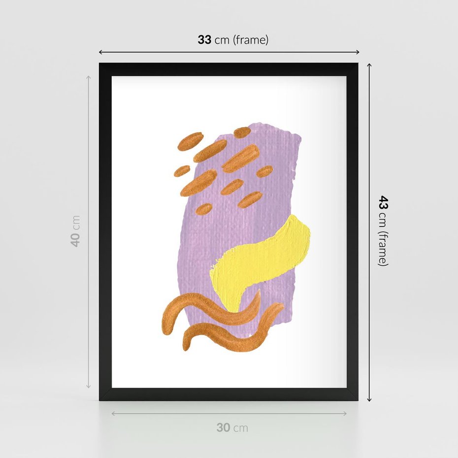 Plakat w ramie 30x40 - Kolorowe Pastelowe Spektrum - akwarela, minimalizm - rama czarna