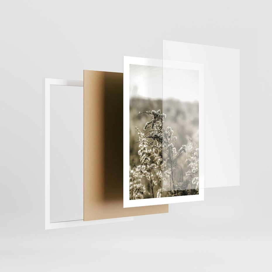 Plakat w ramie 50x70 - Pampas i Bocho - suche trawy, bocho - rama biała