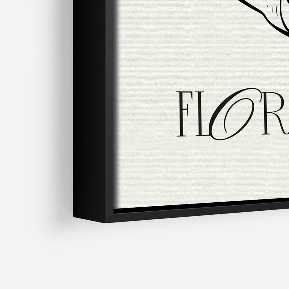 Obraz w ramie 70x100 - Zapisane na liściach wspomnienia - liść, czarny kontur na jasnym tle - rama czarna